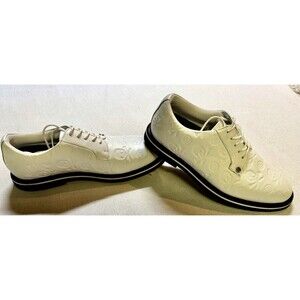 G/Fore G4 GFORE Skull Gallivanter Embossed Leather Golf Shoes Size 10.5 White